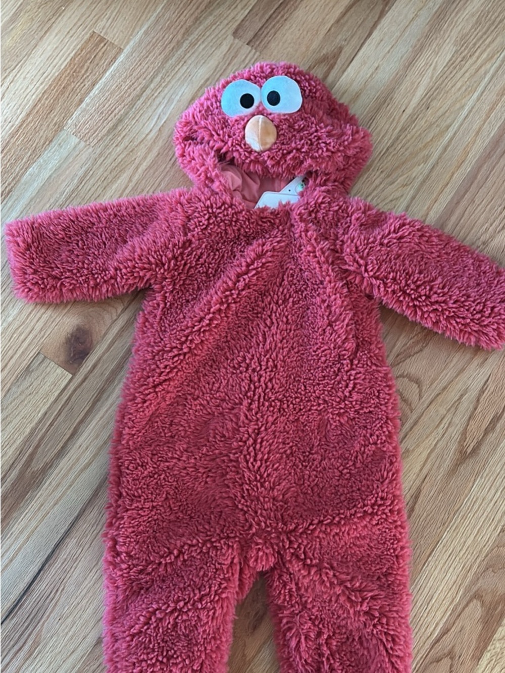 Pottery Barn Elmo Fuzzy Kids Costume Plush Hooded One-Piece